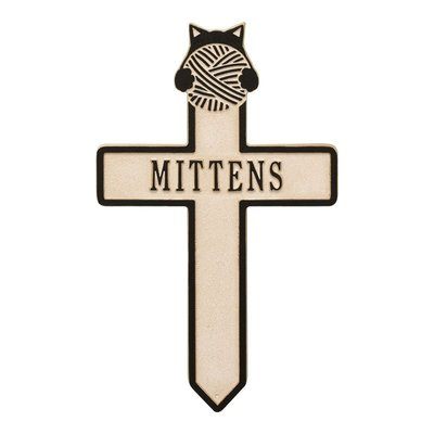 Kitten And Cross Pet Limestone Dedication Plaque